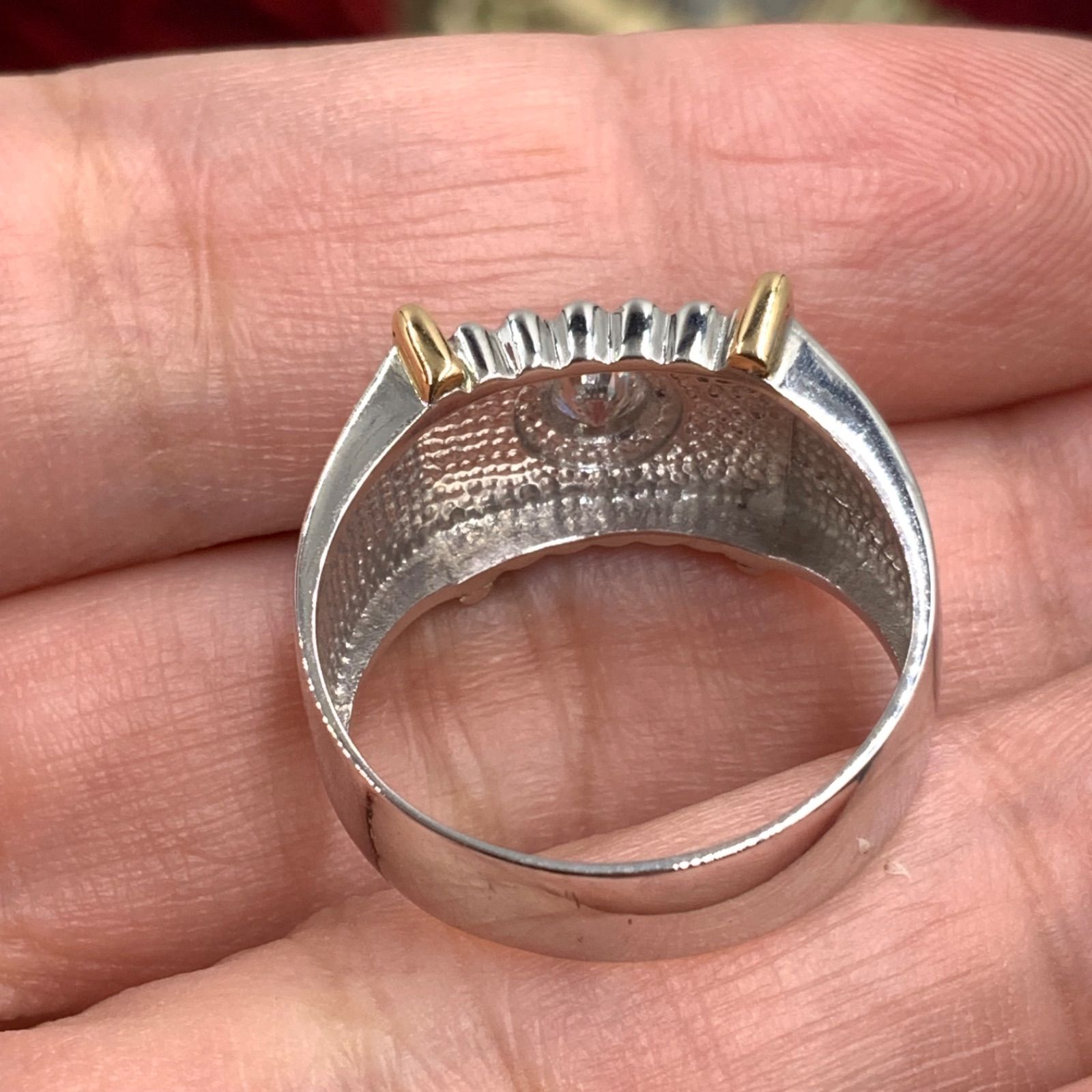 K18 pt900 印台 ダイヤ コンビリング 0.2ct 8.8g 約18.5号 - メルカリ