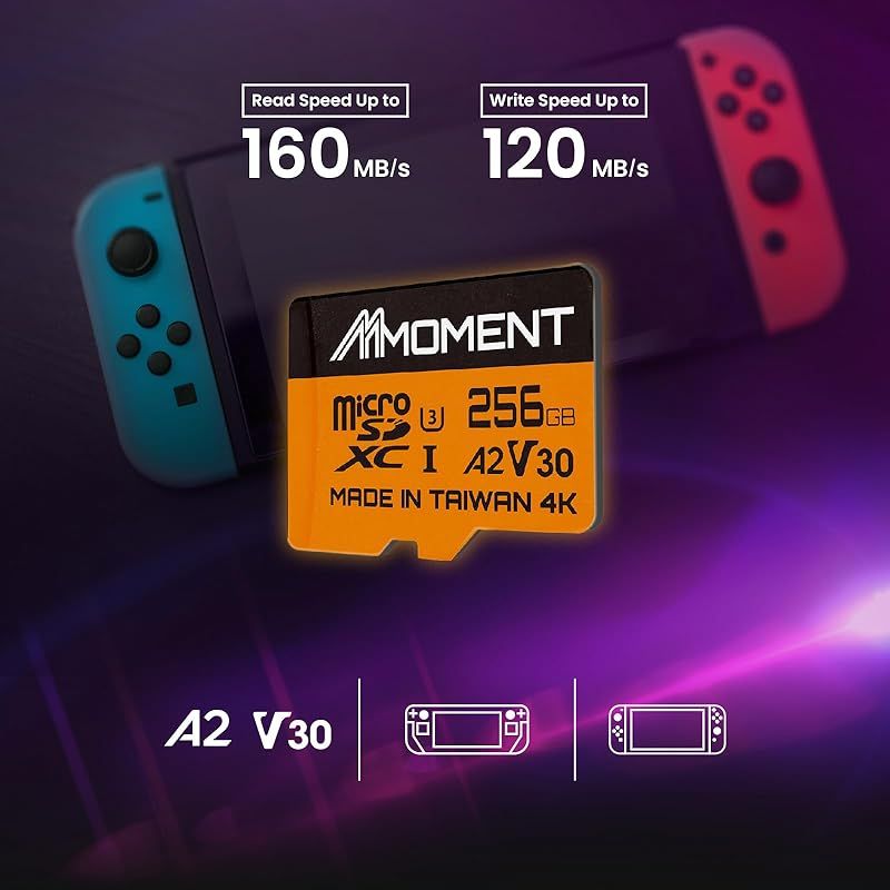 MMOMENT MicroSDXCカード 256GB A2 V30 U3 Switch対応 SDアダプター付 読込最大160MB s