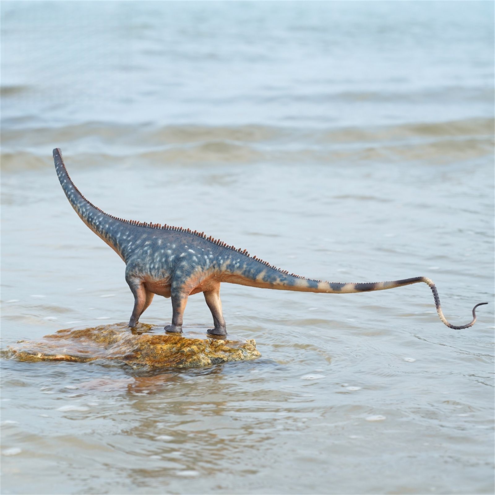 HAOLONGGOOD 1|35 サイズ ディプロドクス フィギュア 75cm 大型草食性恐竜 模型 フィギュア ブルー