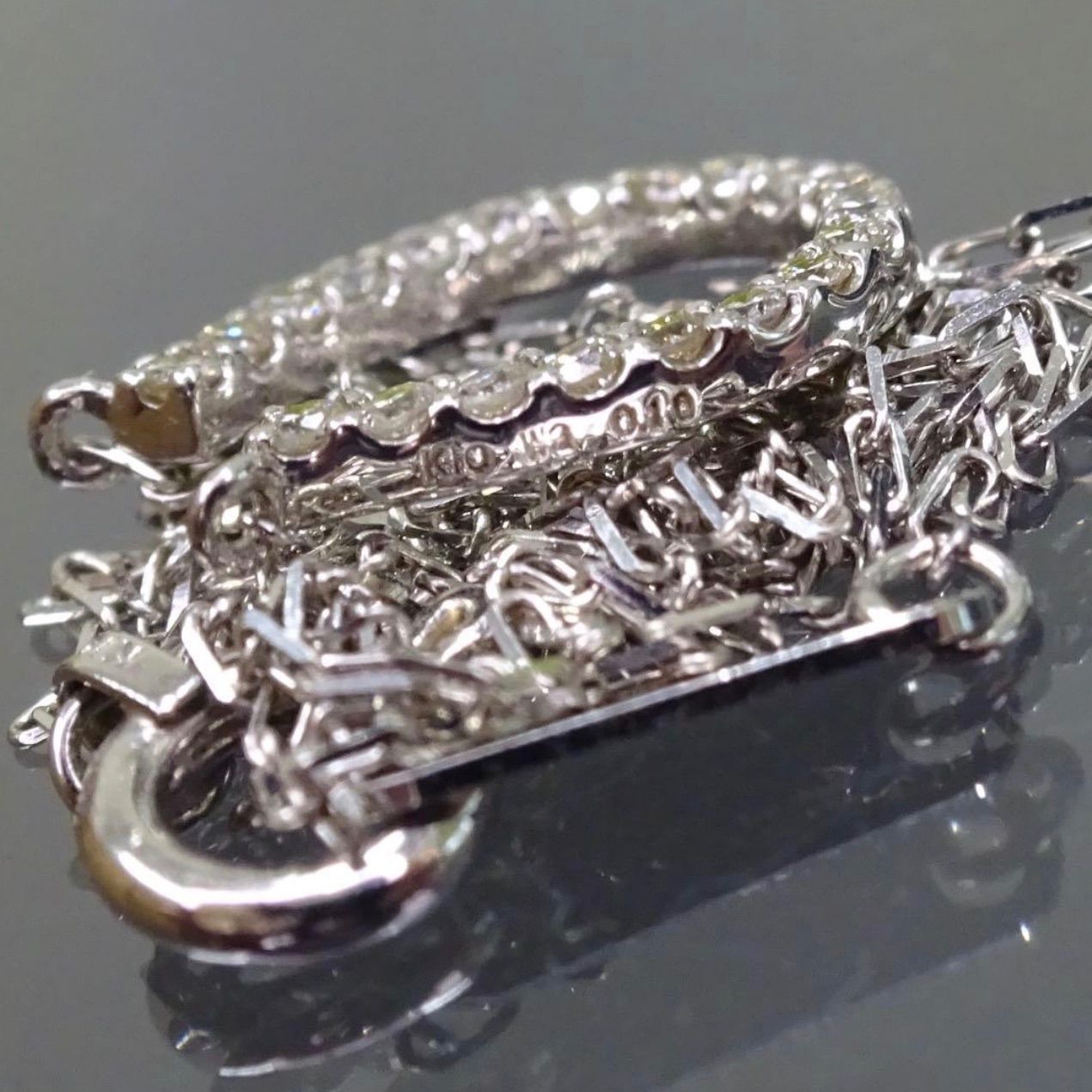 10金ホワイトゴールド K10WG 天然ダイヤモンド0.10ct 蹄(ひずめ ヒズメ 