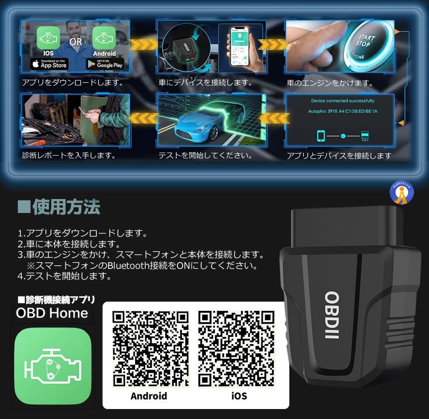 日本語 読み取り車スキャナー診断スキャナーツール