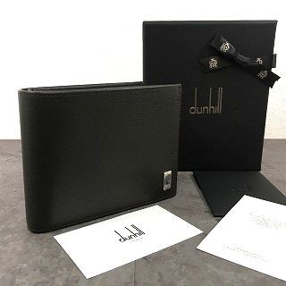151 み dunhill 二つ折り財布 ダークブラウン レザー