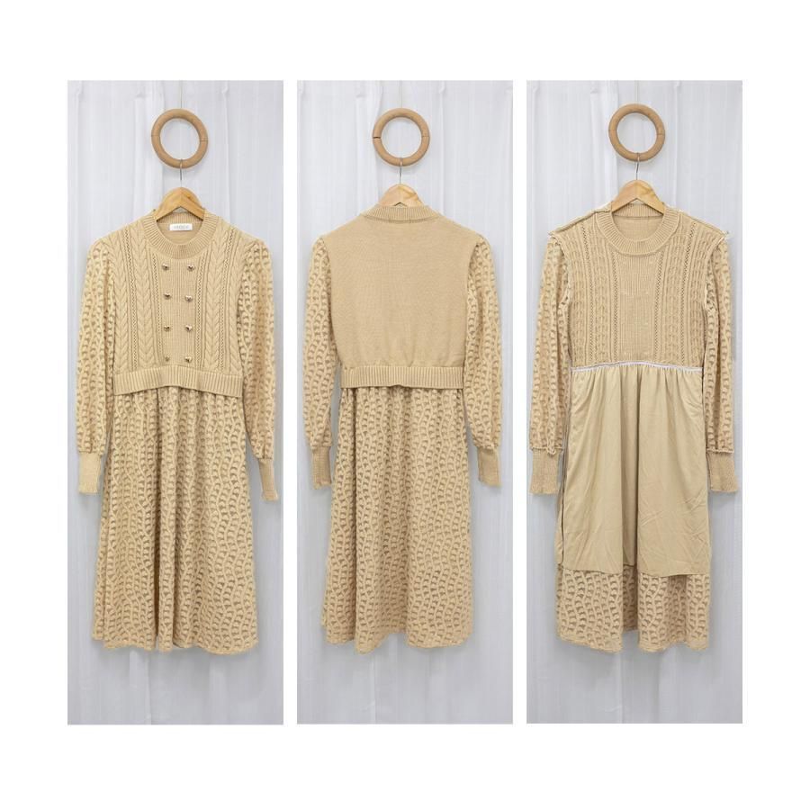 ニットワンピース ランタンスリーブ 上品 GULLKHAN_COM