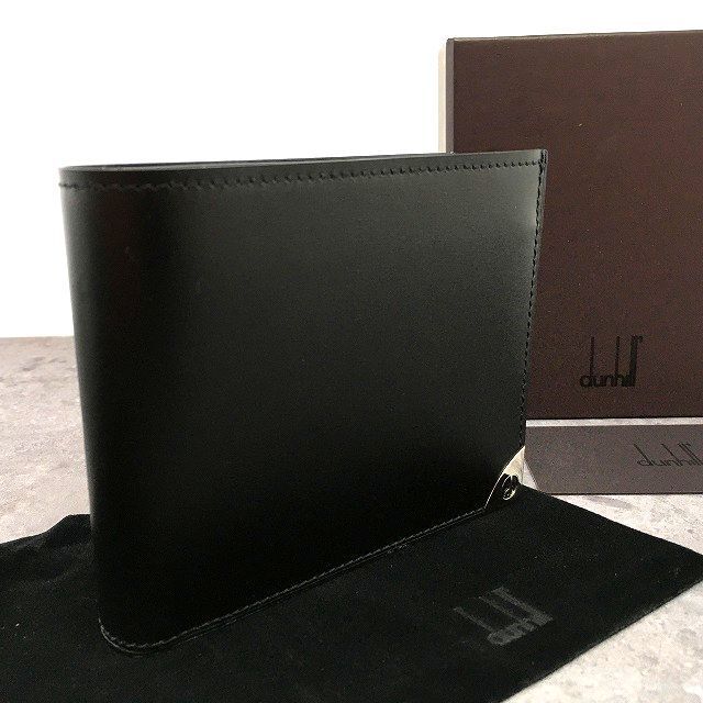 552 送料込み ♥品 dunhill 二つ折り札入れ ブラック WN1240A き プレゼントにも