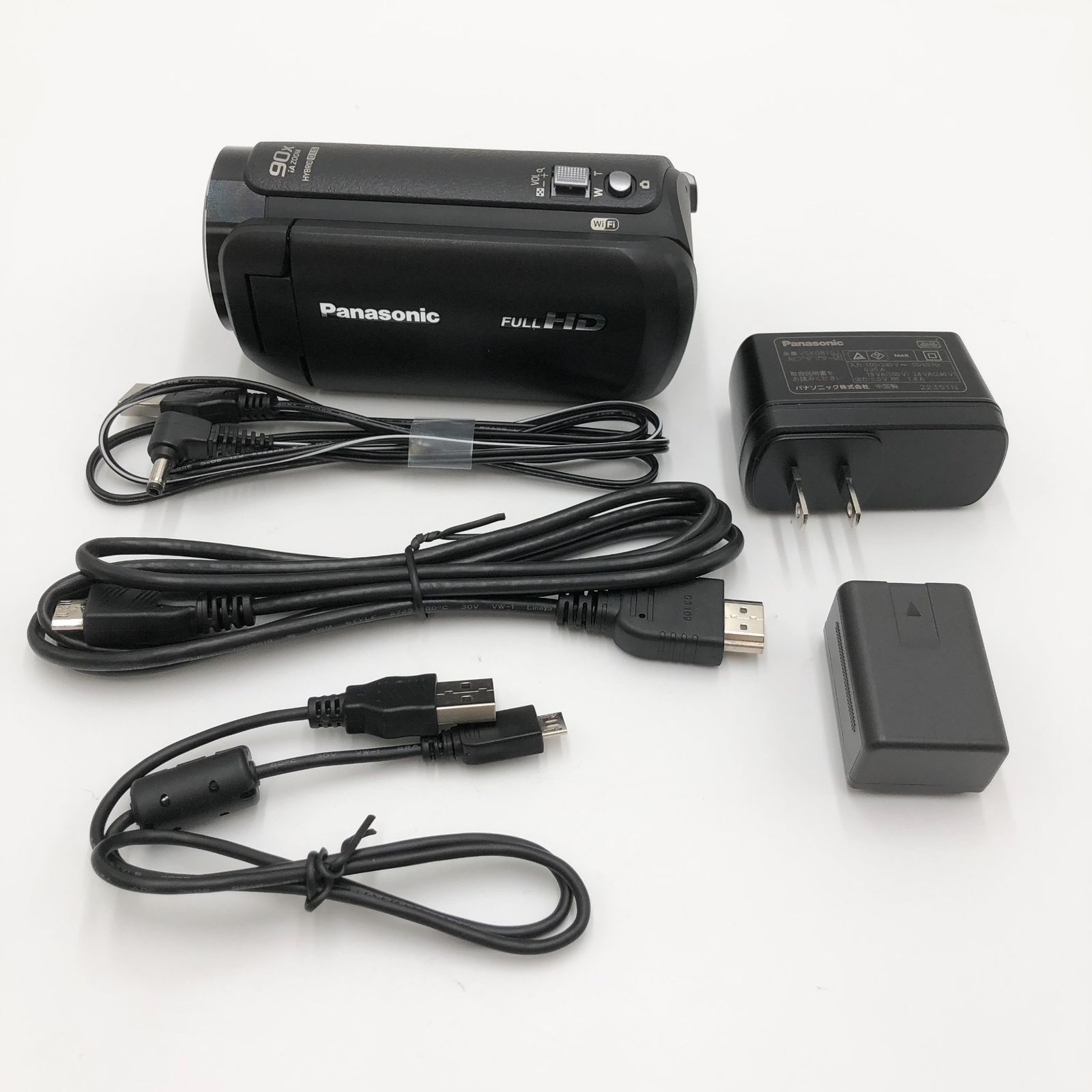 パナソニック Panasonic HDビデオカメラ 内蔵メモリー64GB ワイプ撮り 光学50倍|iA90倍の高倍率ズーム 5軸ハイブリッド手ブレ補正 小型軽量 ブラック HC-V495M-K