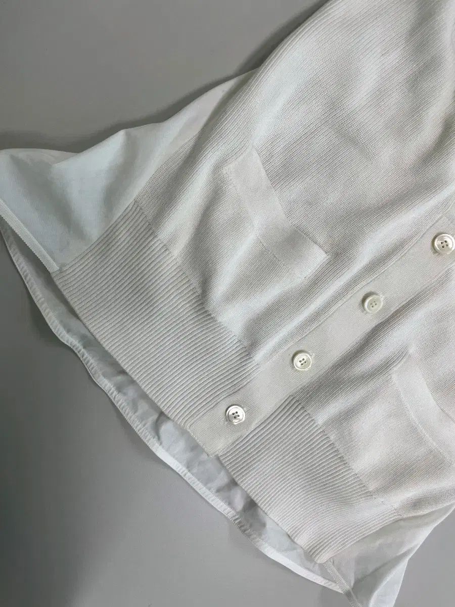  SACAI 2482 白 ニット カーディガン 長袖 カーディガン ボレロ アンサンブル