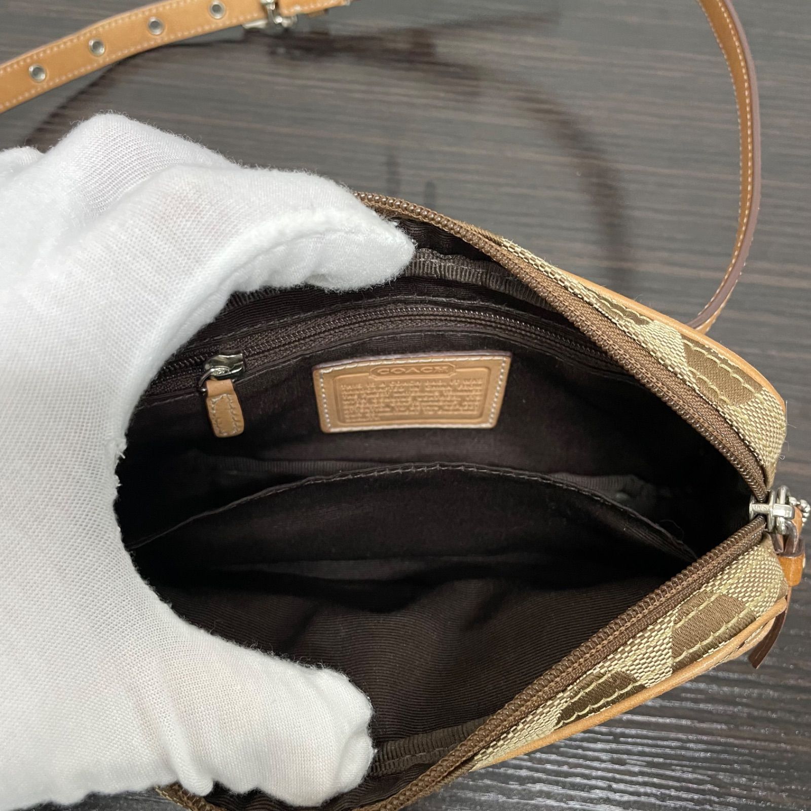 COACH コーチ ウエストポーチ ボディバック ベージュ ウォレットポーチ 