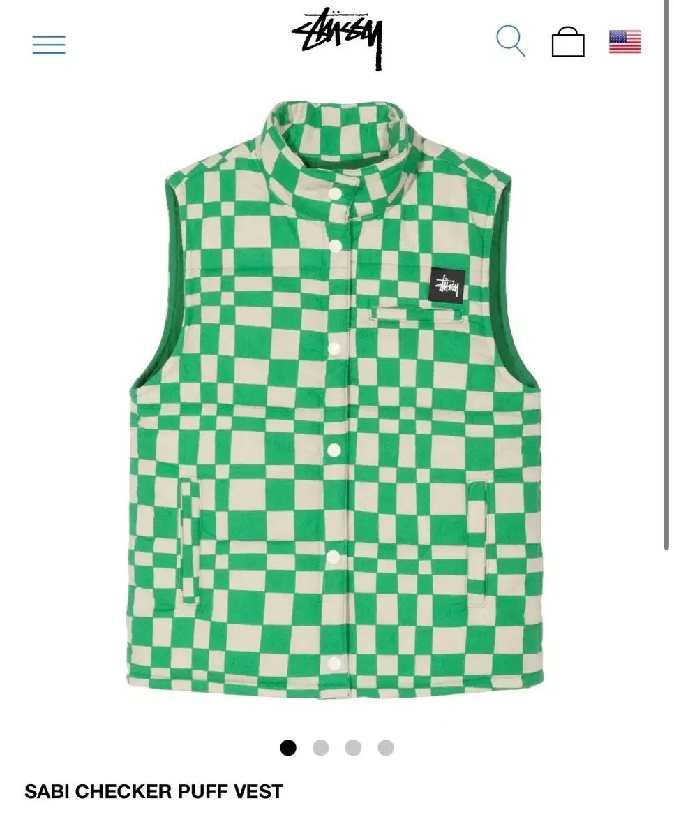 タグ付き STUSSY S|S23 CHECKERBOARD PUFF VEST