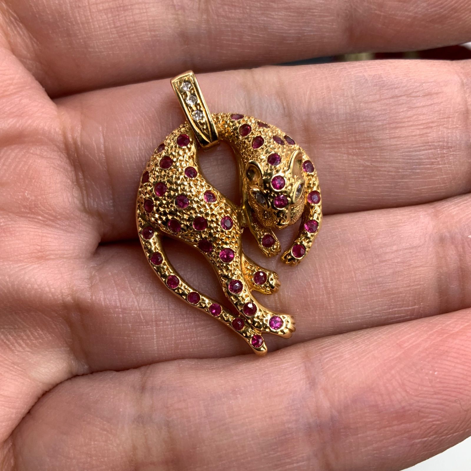 K18 パンサートップ ペンダント 5.7g ルビーダイヤ FORTGASGNV_COM_BR