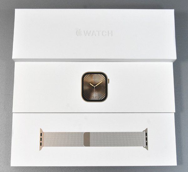 Apple Watch Series 10 GPS Cellularモデル 46mm MX003J A ゴールドチタニウムケース ゴールドミラネーゼループ