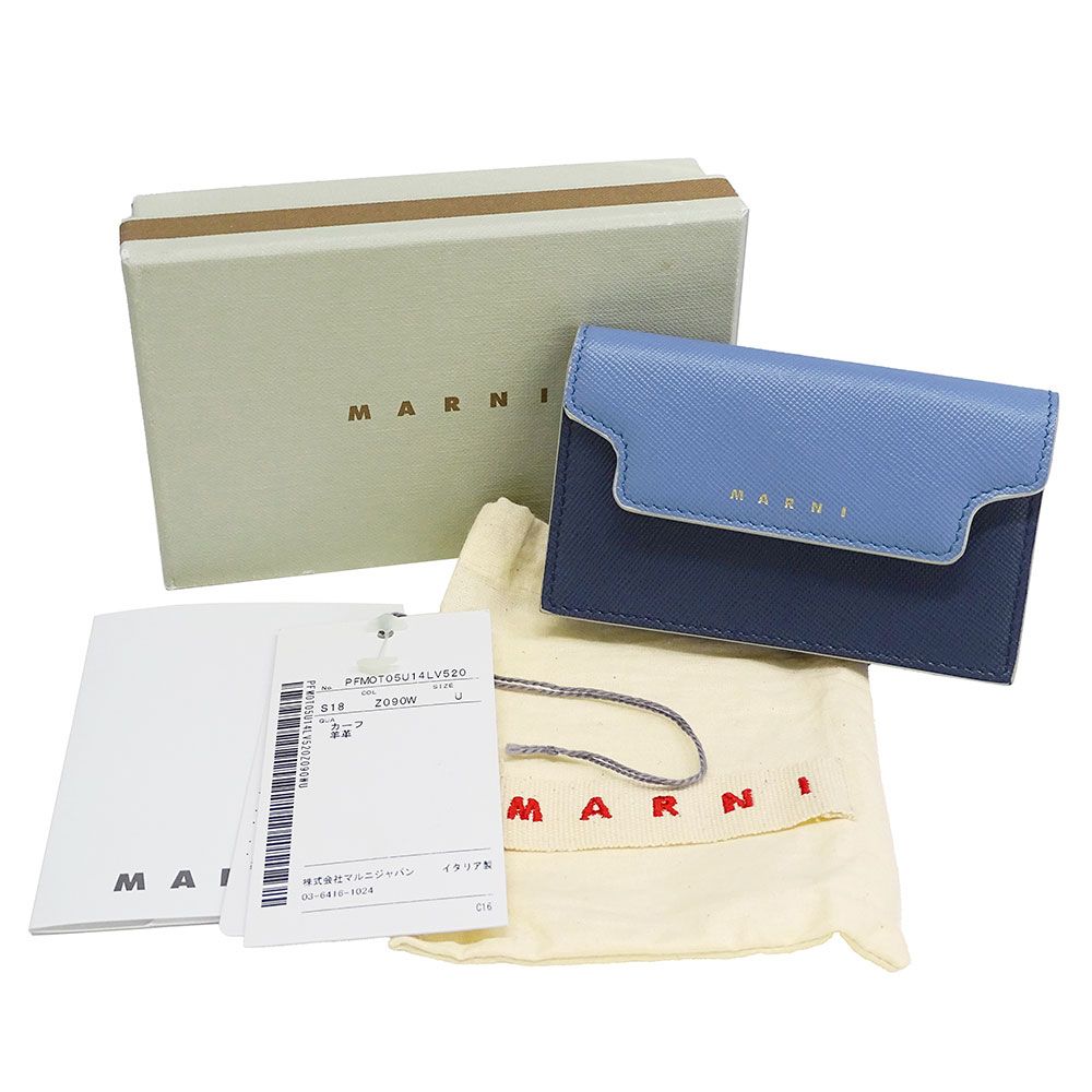 マルニ MARNI カードケース レディース ブランド レザー ブルー 名刺