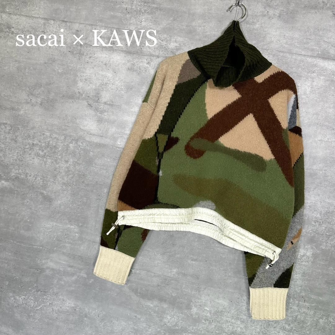 サカイ × カウズ 』(3) 長袖 プルオーバー ニットセーター - メルカリ