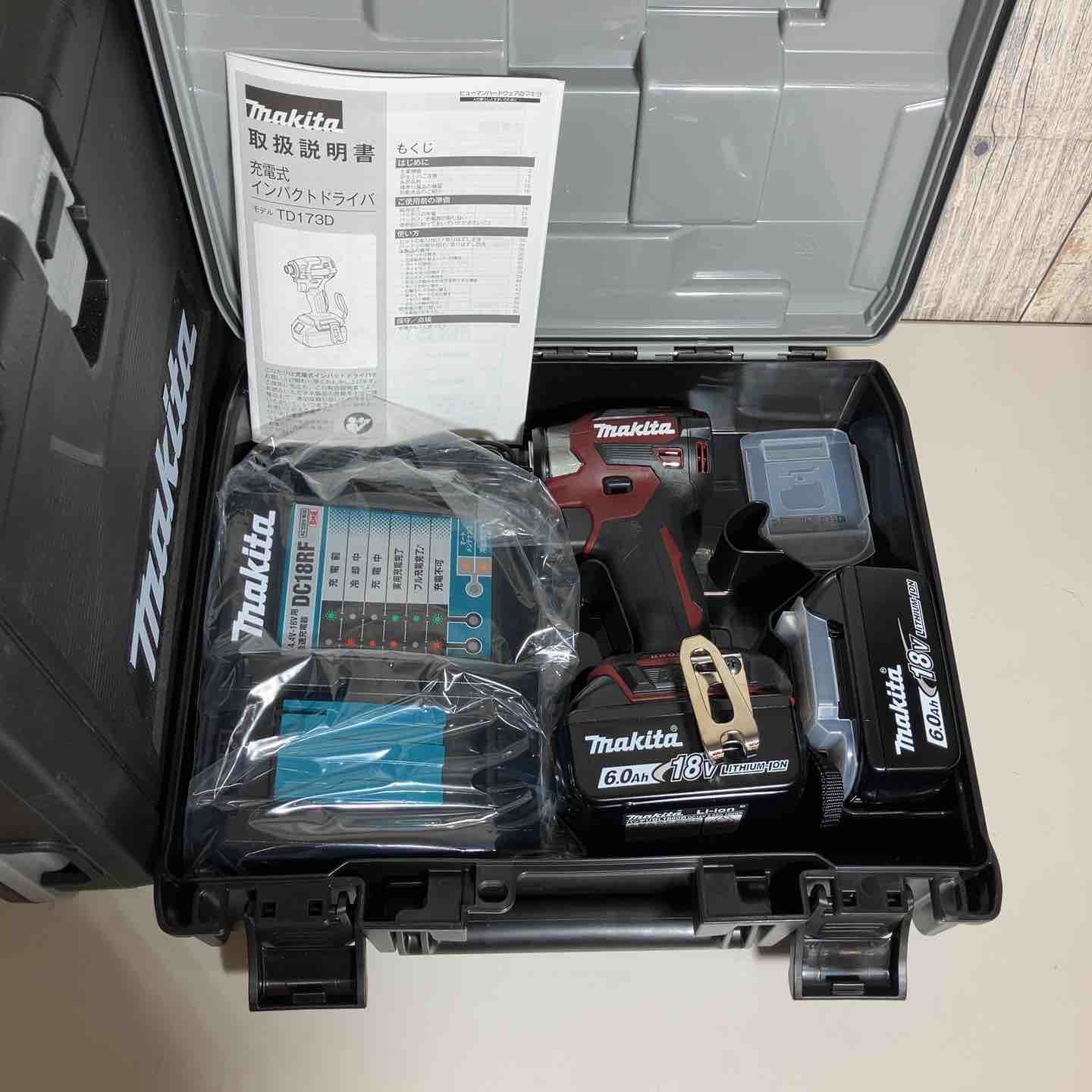 ♥品 色 マキタ makita コードレス インパクトドライバー TD173DGXAB TD173DGXAR 2台 フルセット インパクト ブラウン 茶 レッド 赤 純正 純正品 充電式 戸田店 HRDEVELOPMENT_JP