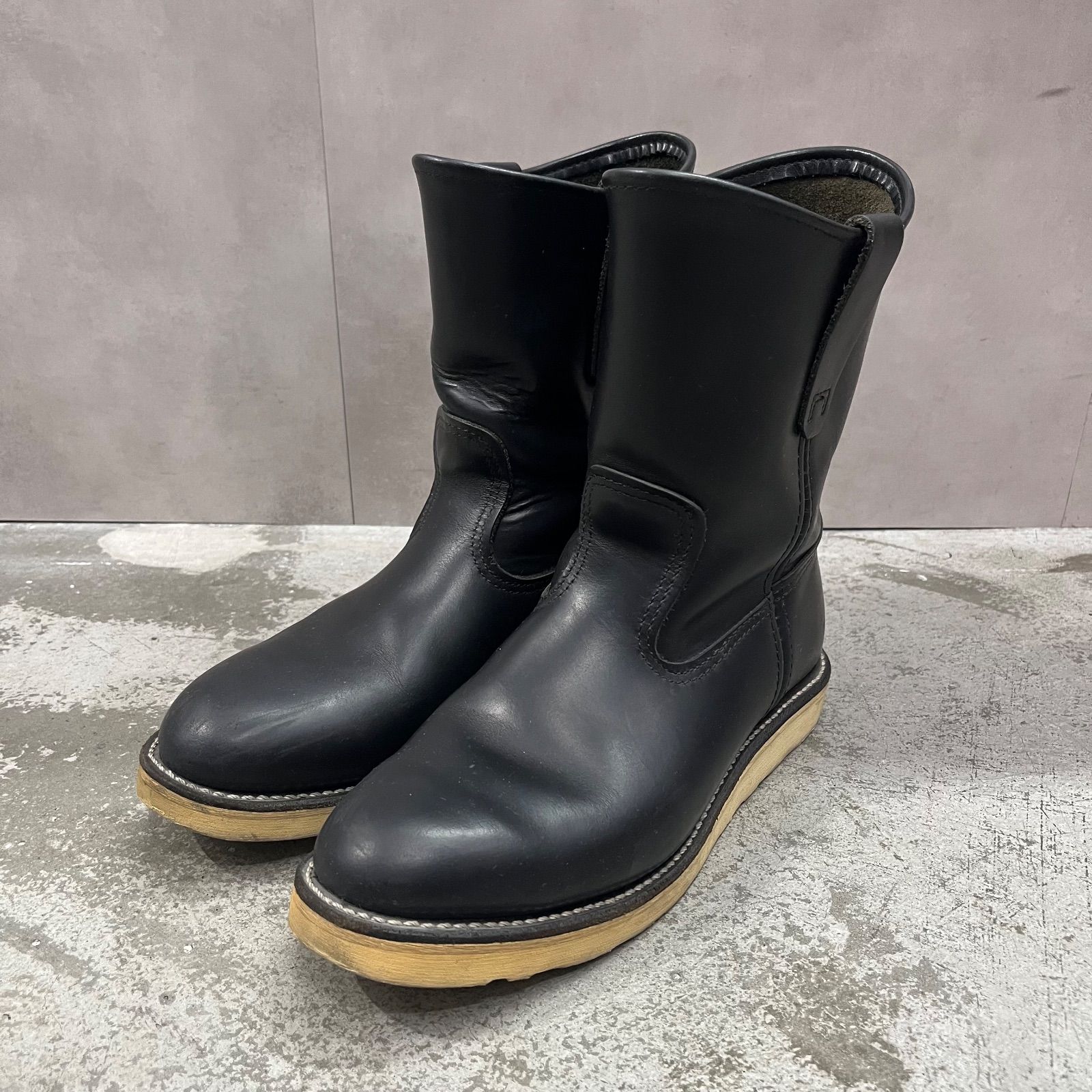旧羽根タグ】RED WING（8130）アイリシュセッター（7.5）革靴 黒 旧