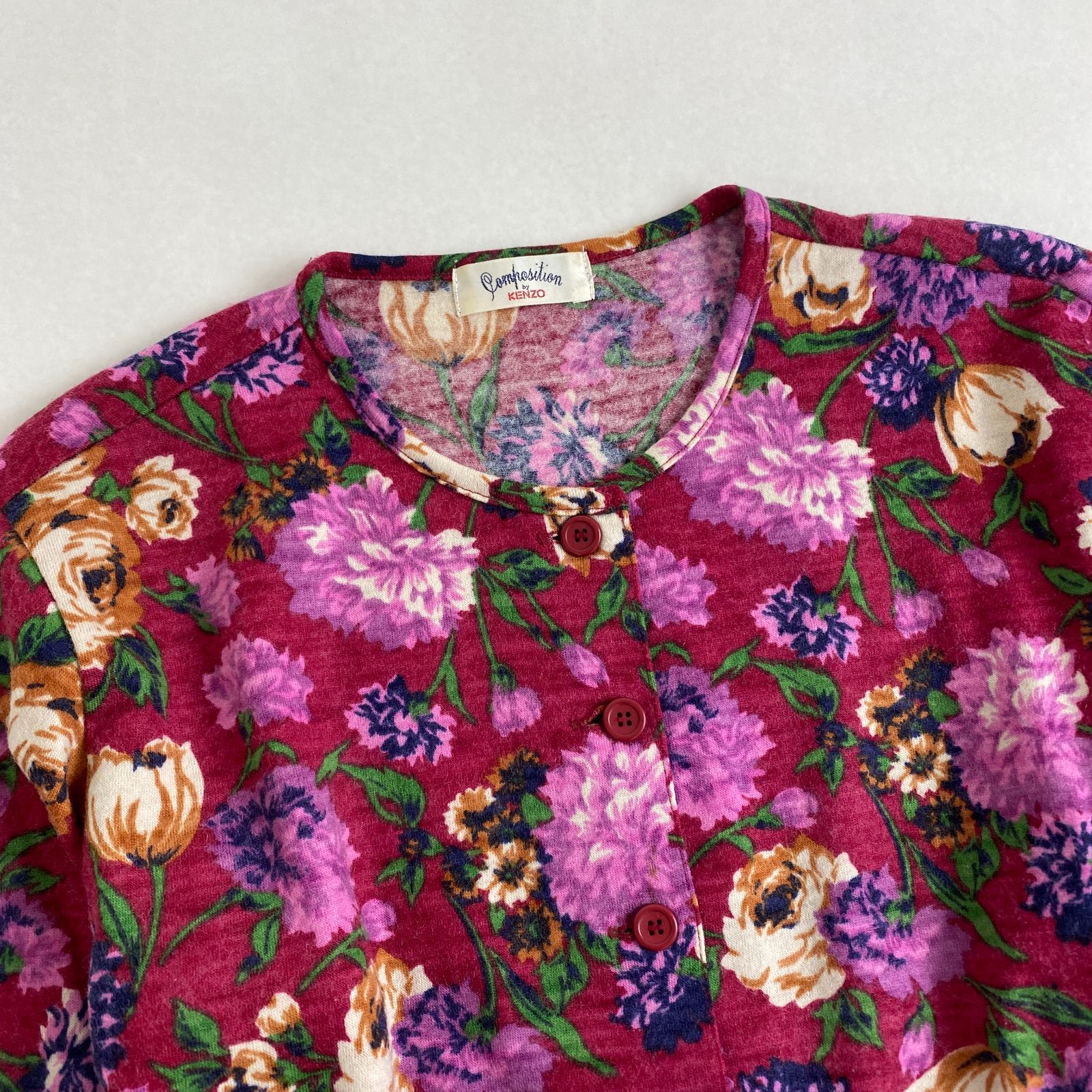 美品 ケンゾー ワンピース セットアップ 花柄 ニット 38 M L相当 KENZO