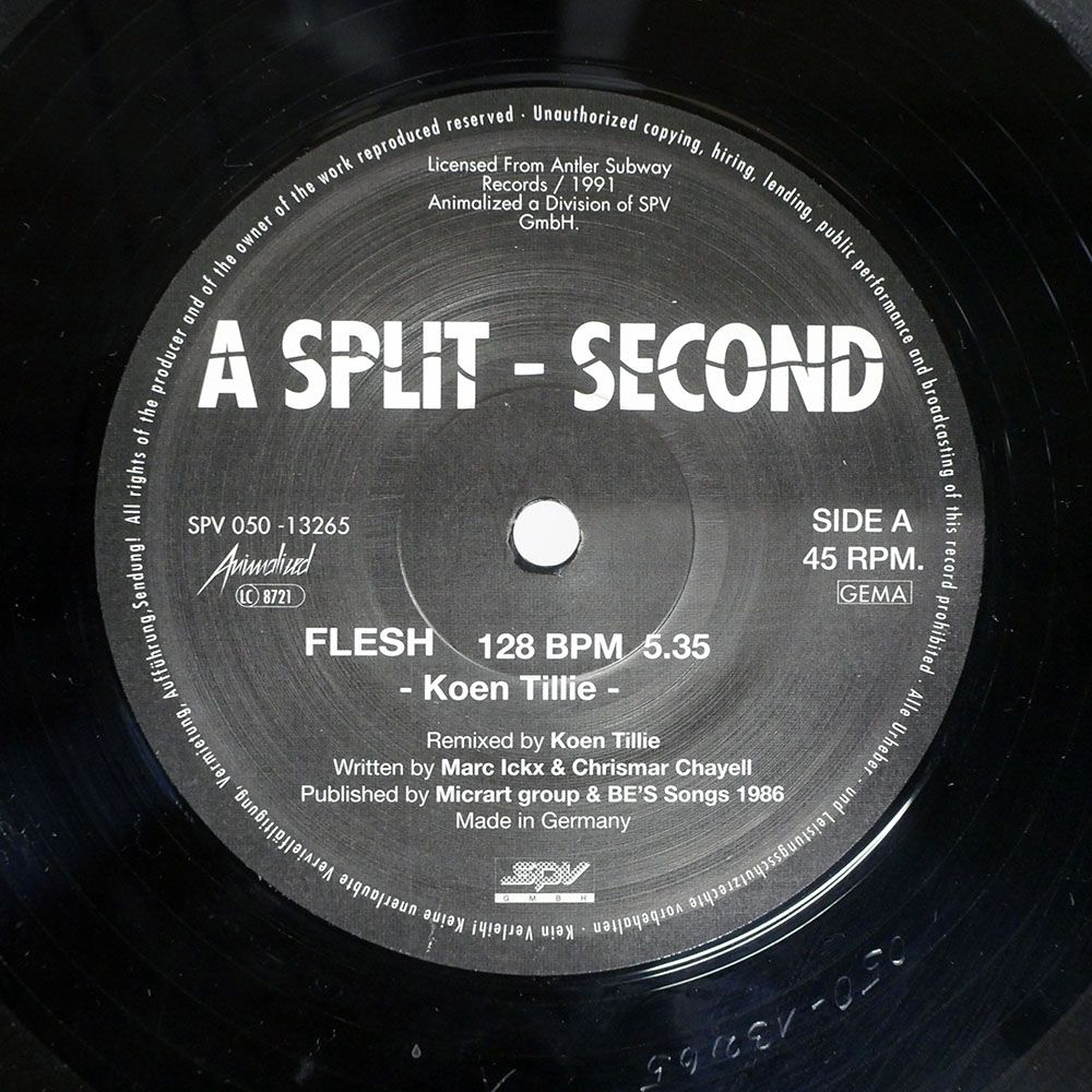 独 ドイツ盤 A SPLIT - SECOND/FLESH (1991 REMIX)/ANIMALIZED