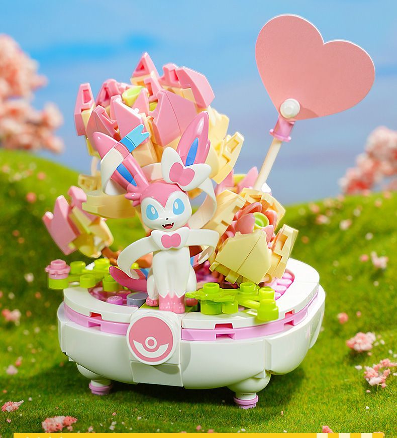 Keeppley ポケモン ニンフィア多肉盆栽 組み立てミニチュア