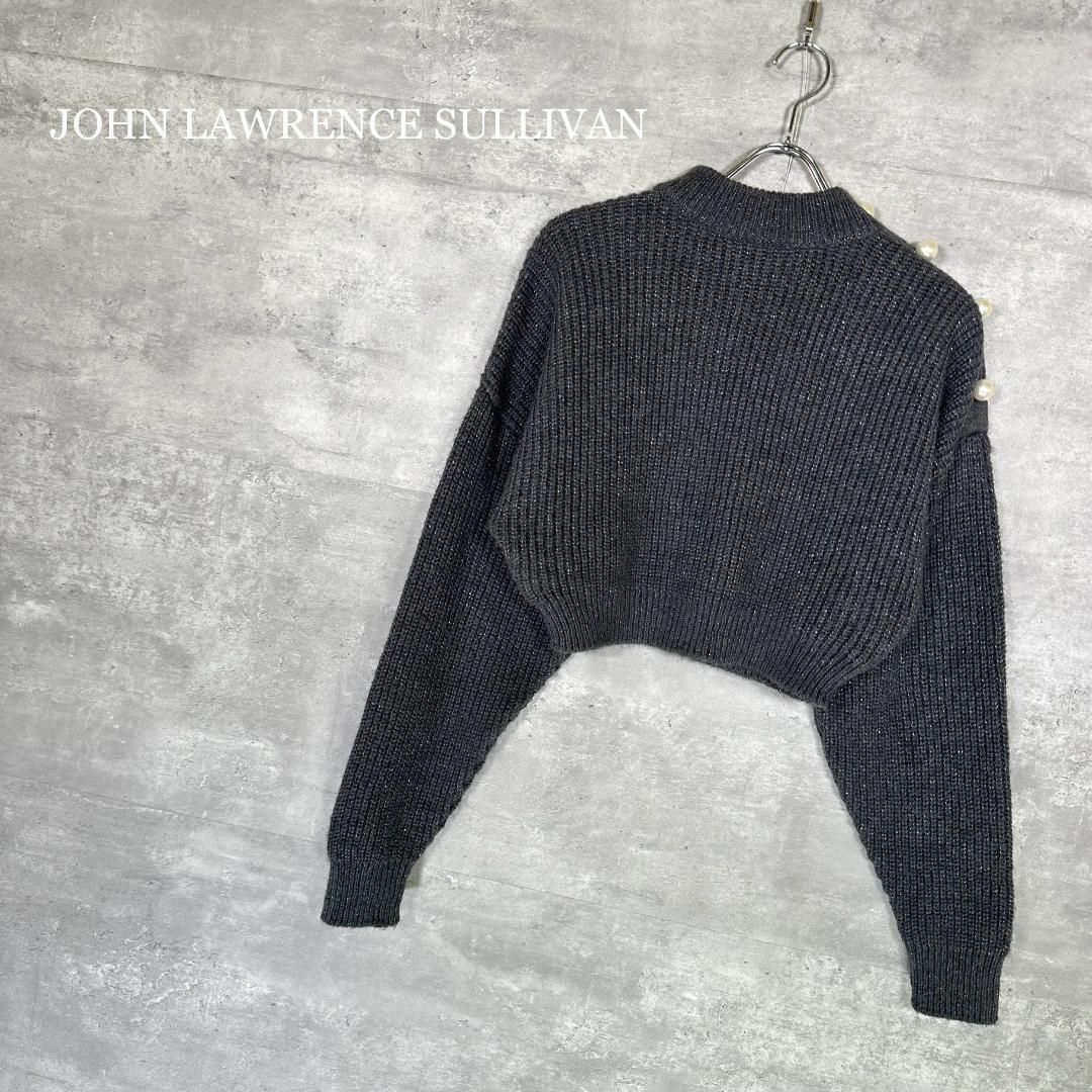 ジョンローレンスサリバン S パール装飾 クロップド ニットセーター