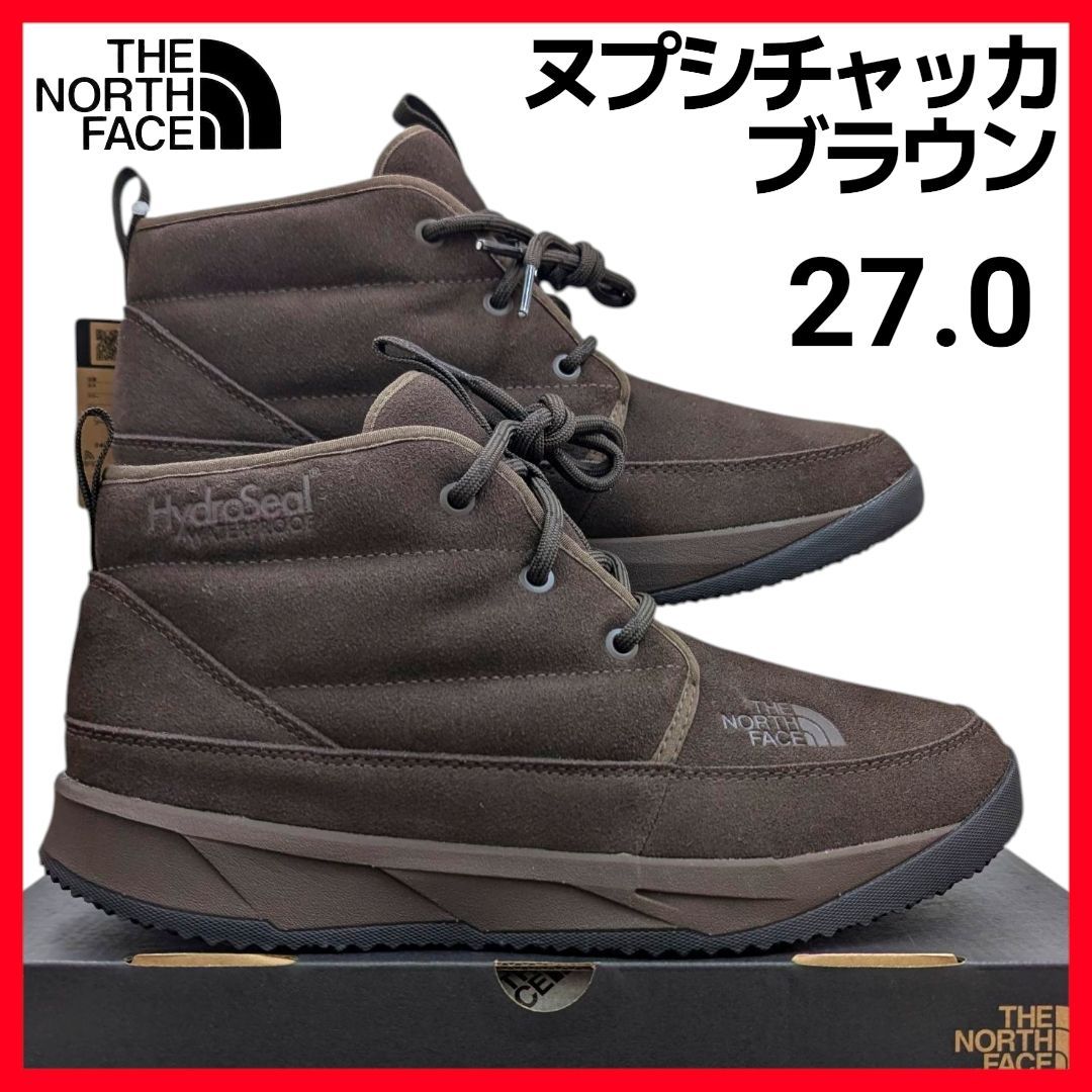 27.0 ザノースフェイス ヌプシ チャッカ ウォータープルーフ スエード ブラウン 在庫処分 箱無しでお安くお届け
