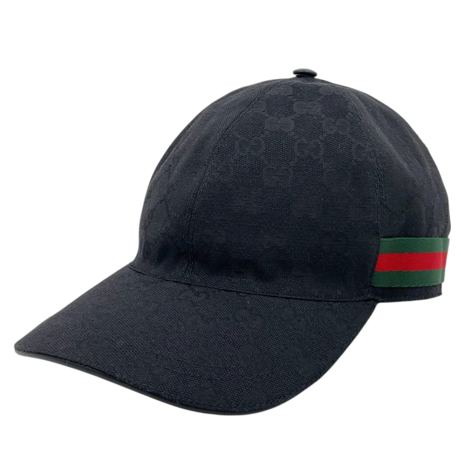GUCCI グッチ GGキャンバス シェリーライン キャップ 帽子 200035 ブラック サイズ XL 尾張小牧店