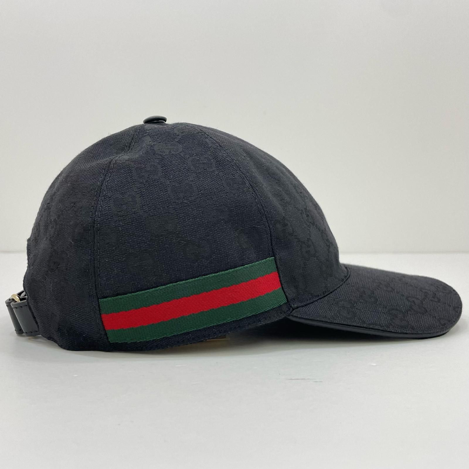 GUCCI グッチ GGキャンバス シェリーライン キャップ 帽子 200035 ブラック サイズ XL