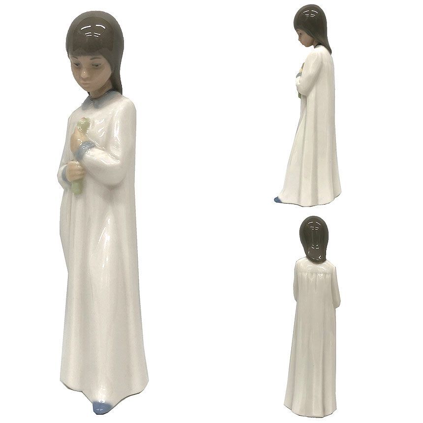 工芸品 リヤドロ 少女 傘 ナオ 置物 フィギュリン 陶器 Nao