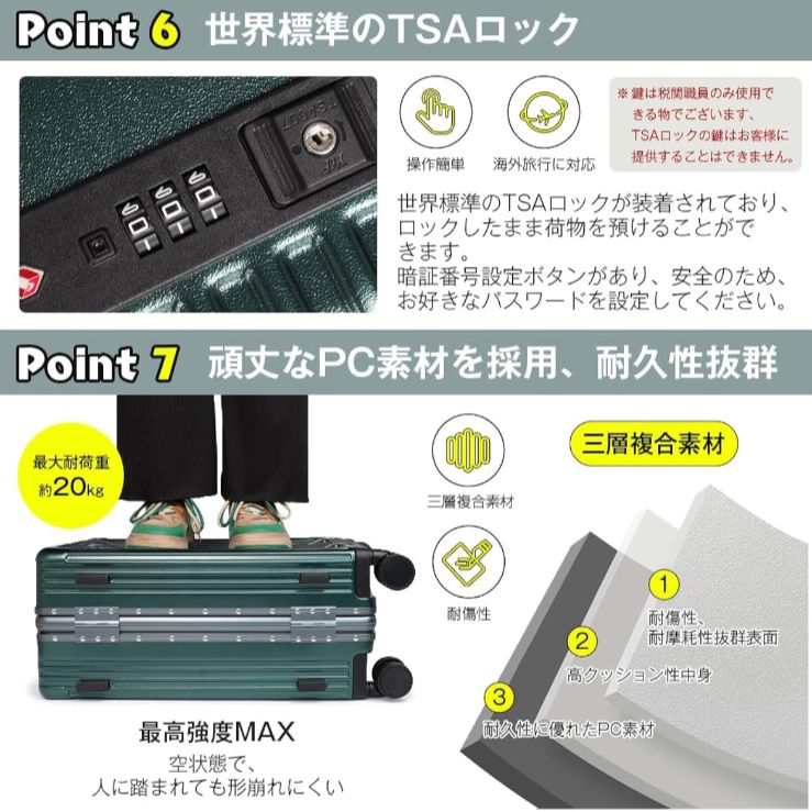 キャスターストッパー付 キャリーケース