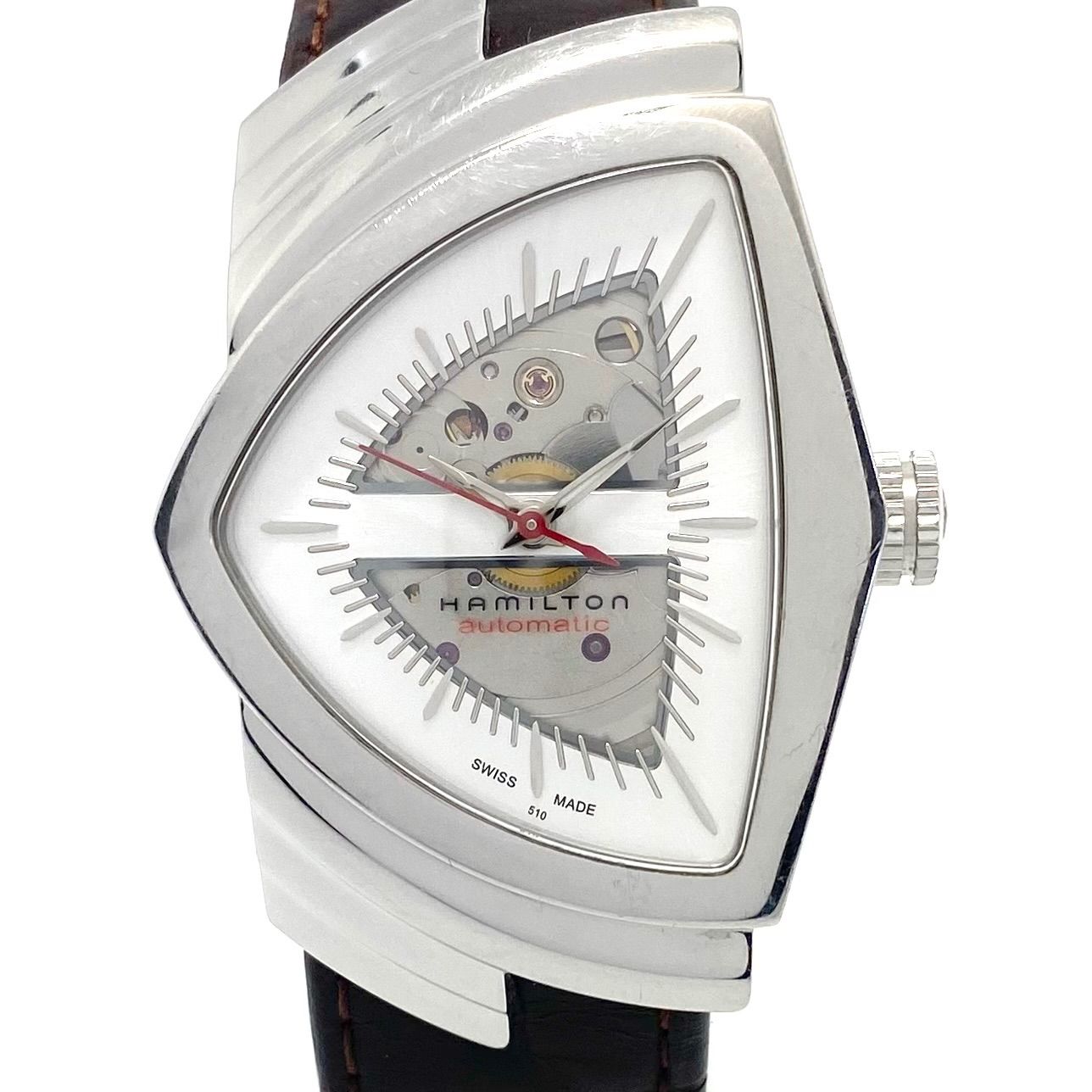 腕時計 メンズ ハミルトン HAMILTON ベンチュラ ベンチュラオート H24515551 H245150 自動巻 シルバー 裏スケ 革ベルト