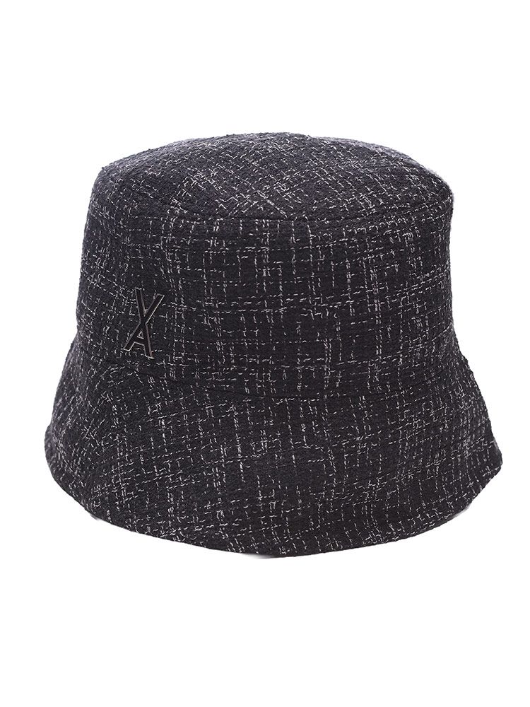 VARZAR バザール ワンポイント ツイード バケットハット