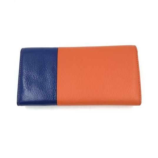 ロングウォレット オレンジ×ブルー