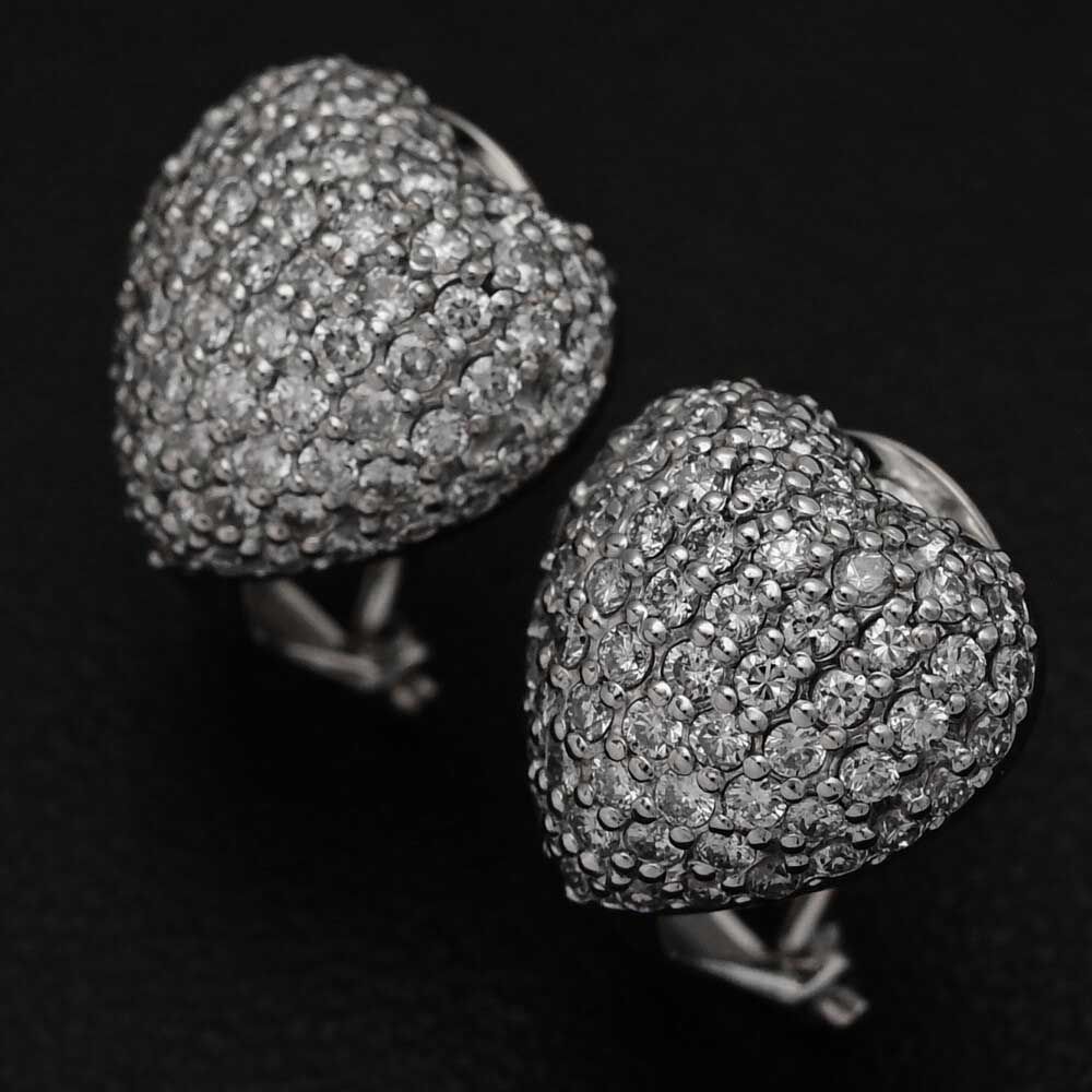 0.5ct ハートモチーフ･ダイヤモンド ピアス Pt900-4.7g プラチナ プレゼント 記念日 ♀ N レディース 594105