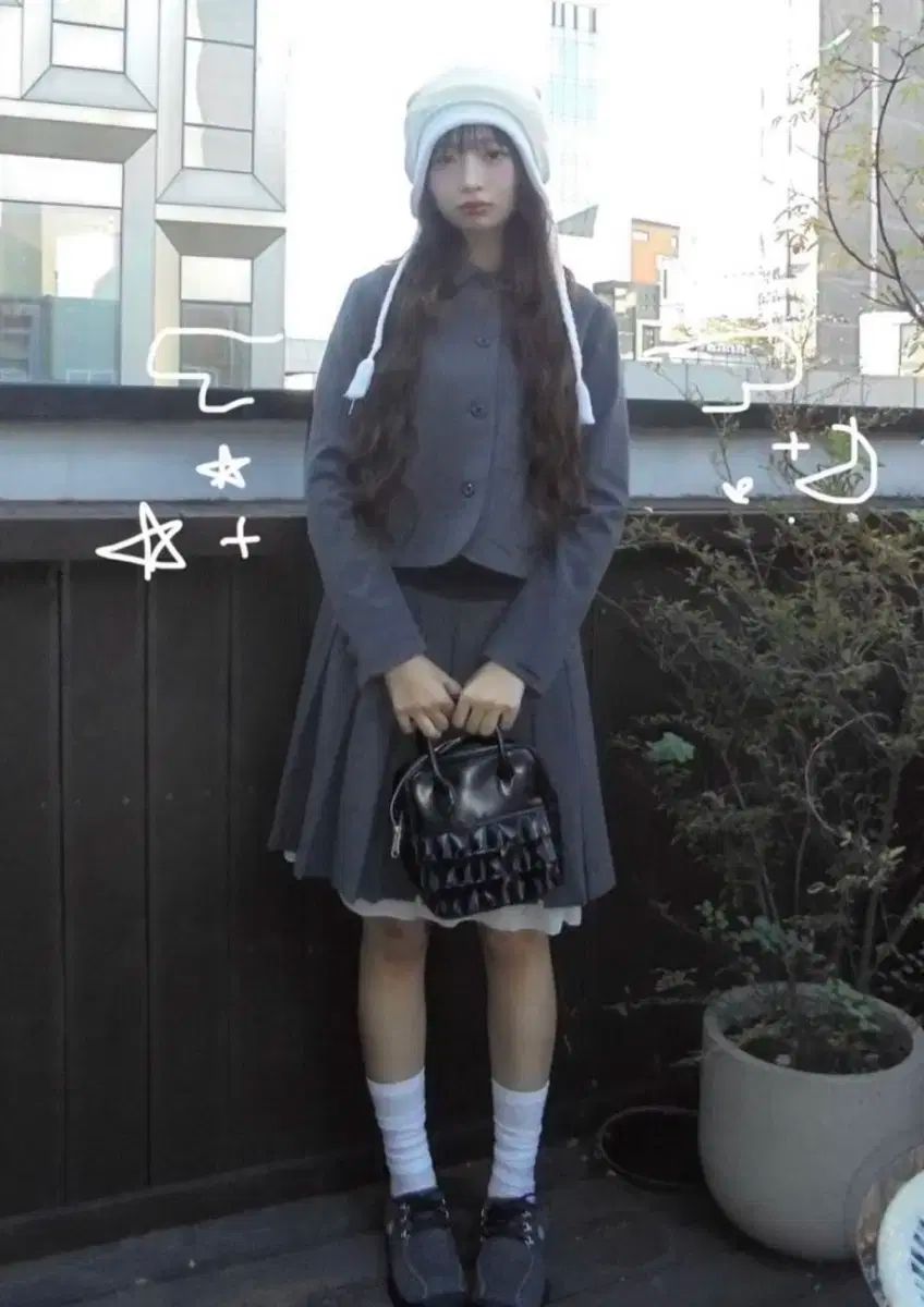 コイセイオ ダブル トラッパー ビーニー アイボリー