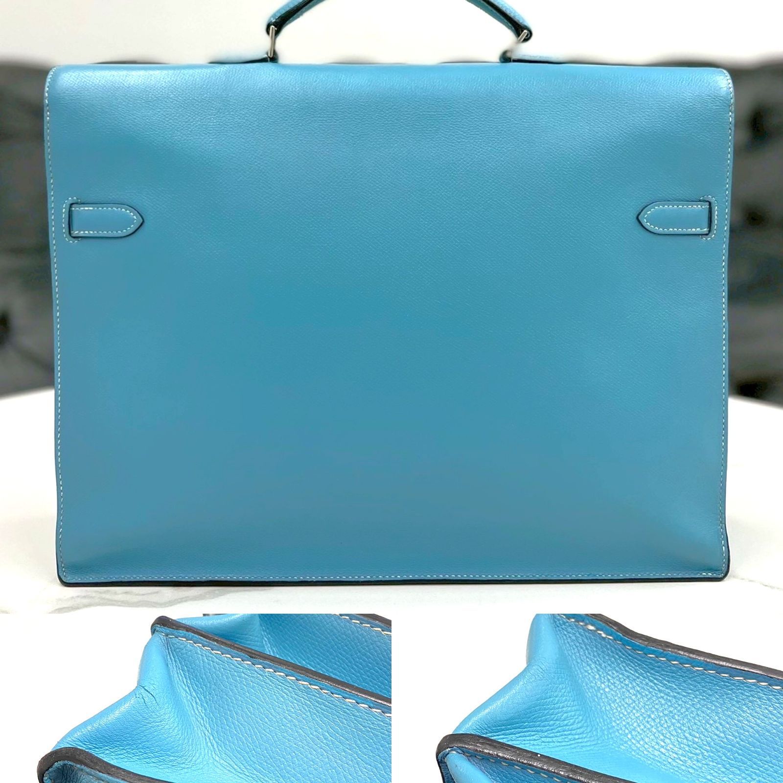 エルメス ケリーデペッシュ38 エプソン ブルージーン ビジネスバッグ K刻印