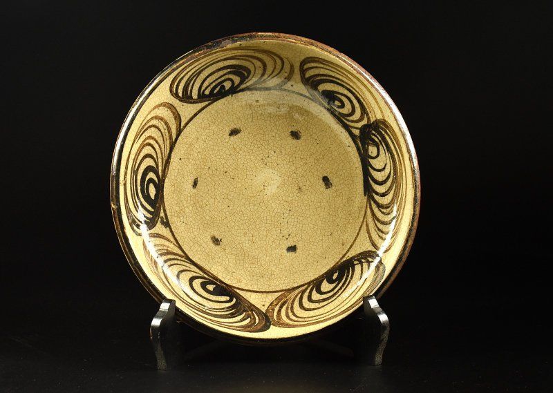 蔵A4169a 古美術 古瀬戸 馬の目石皿 大皿 約 26ｃｍ 時代