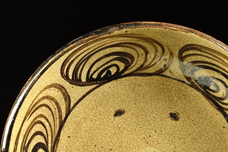 蔵A4169a 古美術 古瀬戸 馬の目石皿 大皿 約 26ｃｍ 時代