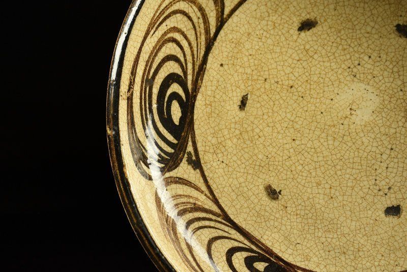 蔵A4169a】古美術 古瀬戸 人気 馬の目石皿 大皿 約 26cm 時代 馬の目