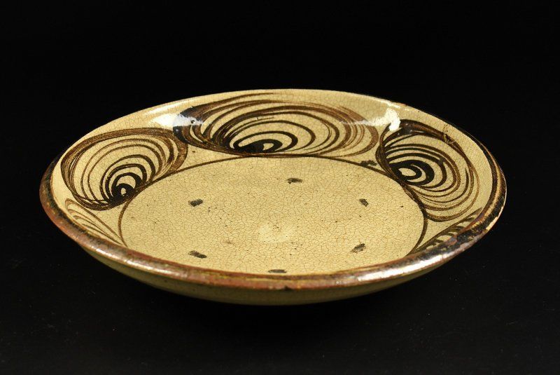 蔵A4169a】古美術 古瀬戸 人気 馬の目石皿 大皿 約 26cm 時代 馬の目