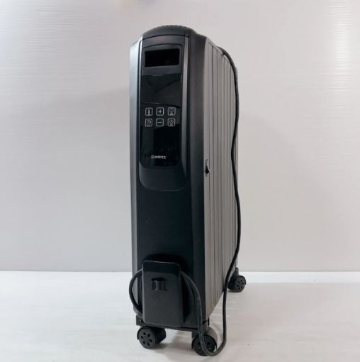 MODERN DECO モダンデコ スリム型 オイルヒーター zz001-bk 暖房器具 リモコン付 6~8畳 おしゃれ 木目調 タイマー付き キャスター付き 自動OFF 1200W