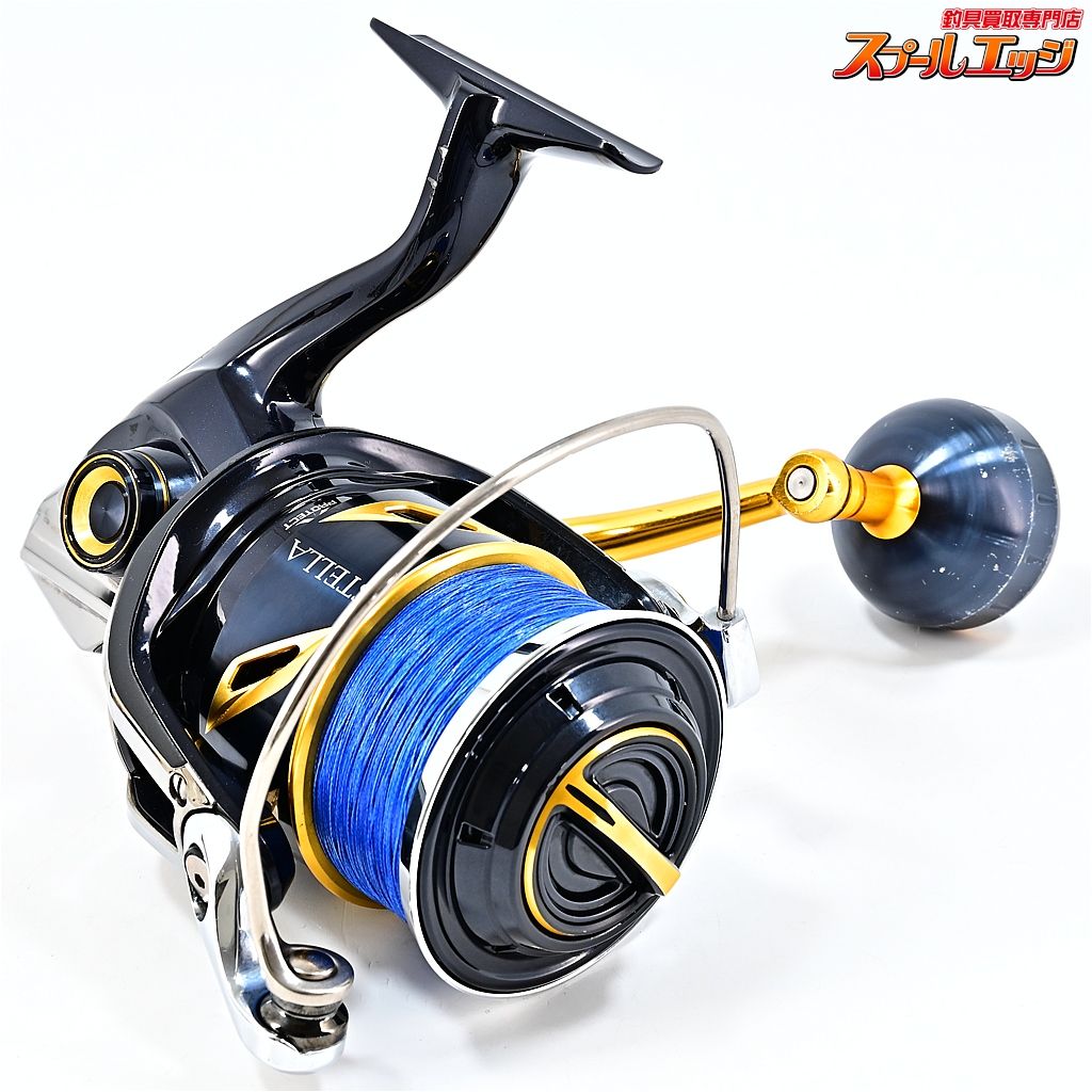  シマノ 19ステラ 08ステラSW 75 mm ハンドル-夢屋45 mmアルミラウンドノブ装着 SHIMANO STELLA m 42737 スピニングリール リール