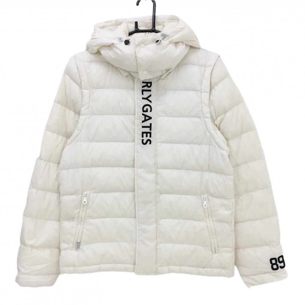 パーリーゲイツ 4WAYダウンジャケット 白×黒 袖 フード着脱可 メンズ 4 M ゴルフウェア PEARLY GATES