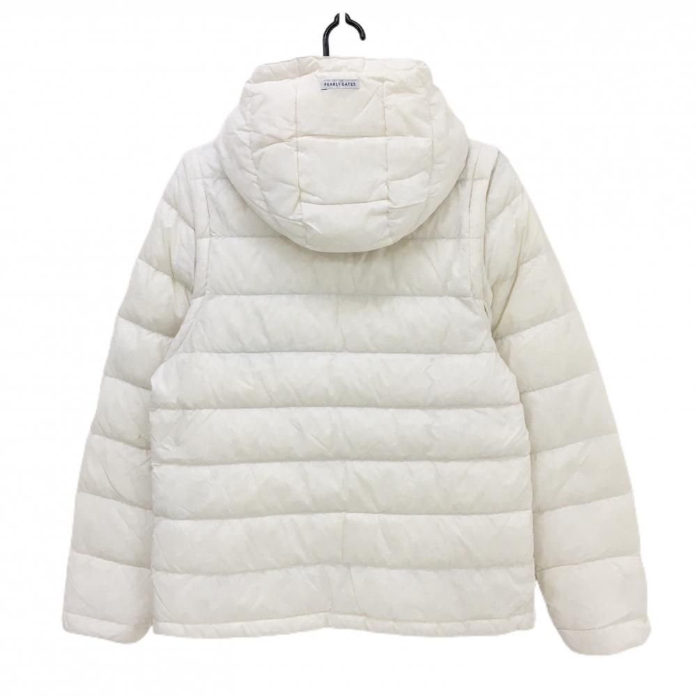 パーリーゲイツ 4WAYダウンジャケット 白×黒 袖 フード着脱可 メンズ 4 M ゴルフウェア PEARLY GATES
