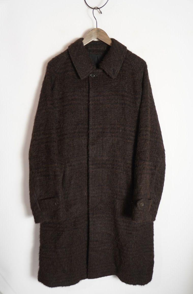 24AW MARKAWARE マーカウェア ALPACA SHAGGY PLAID ALPACA WALK ABOUT COAT アルパカ コート A24C16CO01C サイズ1 茶 703P♪