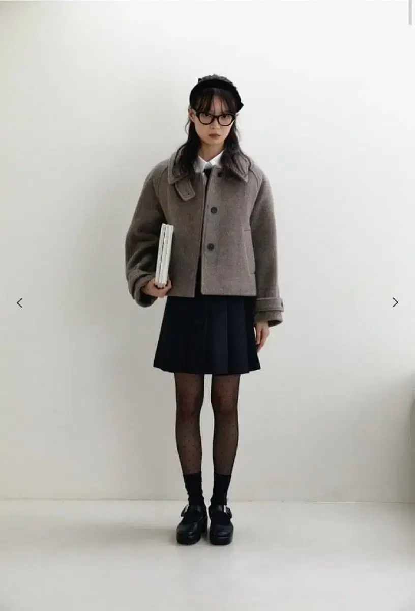 NOMELET Zanne ウール クロップド コート アッシュモカ 1 サイズ