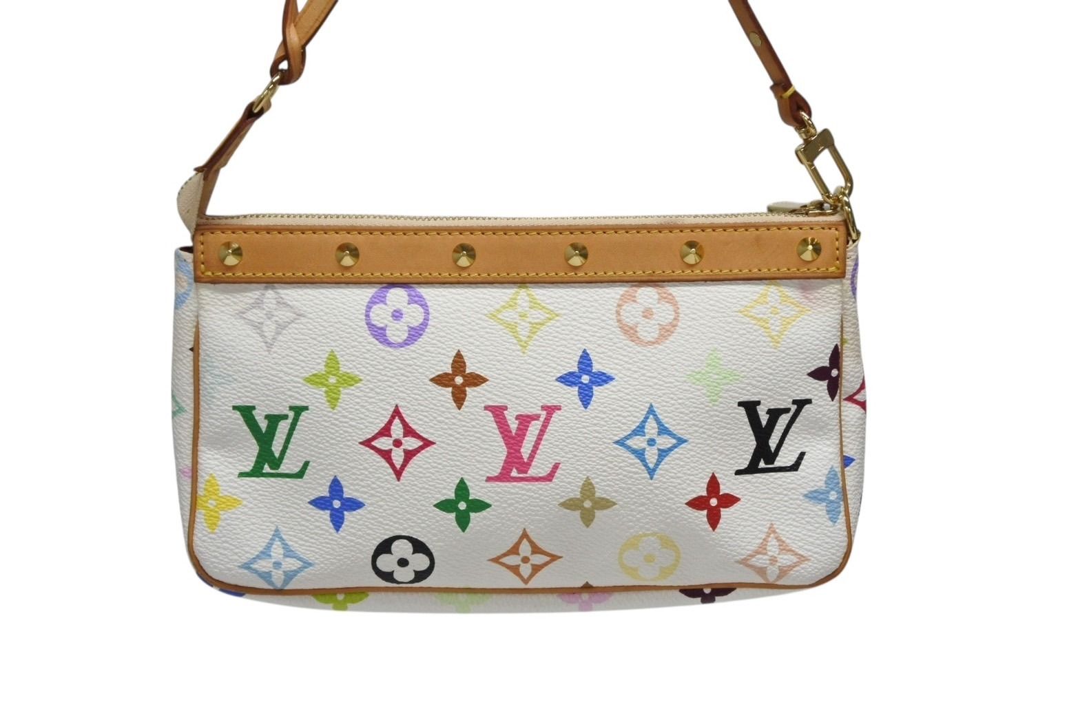 LOUIS VUITTON ルイヴィトン ポシェット アクセソワール ポーチ M92649 ホワイト マルチ 村上隆 4b008574 DECORATOM_COM_BR
