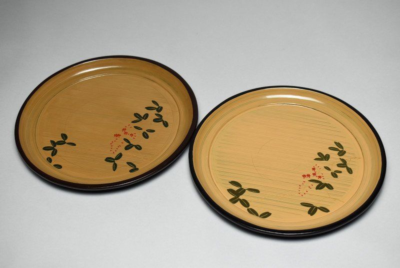 蔵A4001 能登輪島塗 菱忠本店 布着本堅地 会席盆 六客 WWW_IBETON_RU