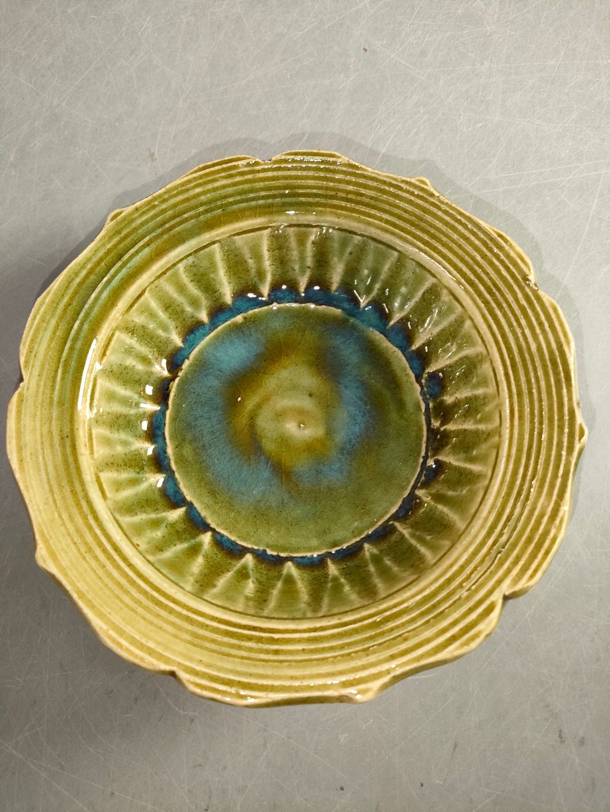 S10-1|紅日苑窯|小野恵子|黄瀬戸蜂文向付4客|菊文向付2客|織部向付3客| WWW_SKLAD-KIRPICHA_RU