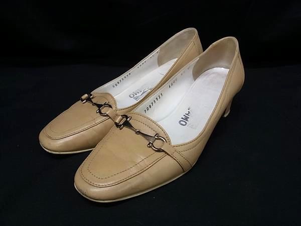 Salvatore Ferragamo フェラガモ ガンチーニ レザー ヒール パンプス