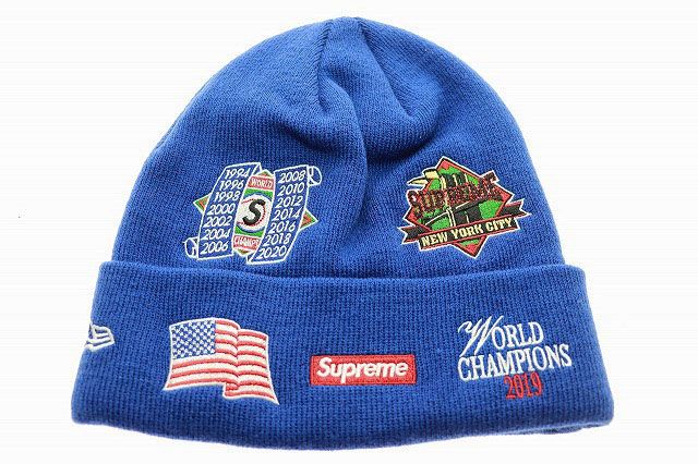 シュプリーム SUPREME × NEW ERA 19AW CHAMPIONSHIP BEANIE ROYAL ニューエラ チャンピオンシップ ビーニー 青 帽子 ブランド古着ベクトル AA ▲ 251028 WWW_MERCADOAVALIA_COM_BR