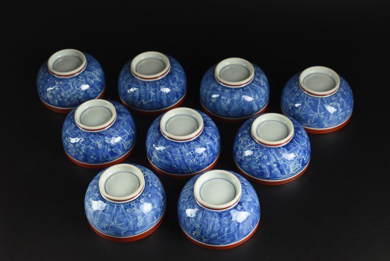 蔵A3842 平安松谷 洛陶軒 松竹梅文 蓋向付 小鉢 蓋物 九客 共箱 WWW_USTAUSTRALIA_COM_AU