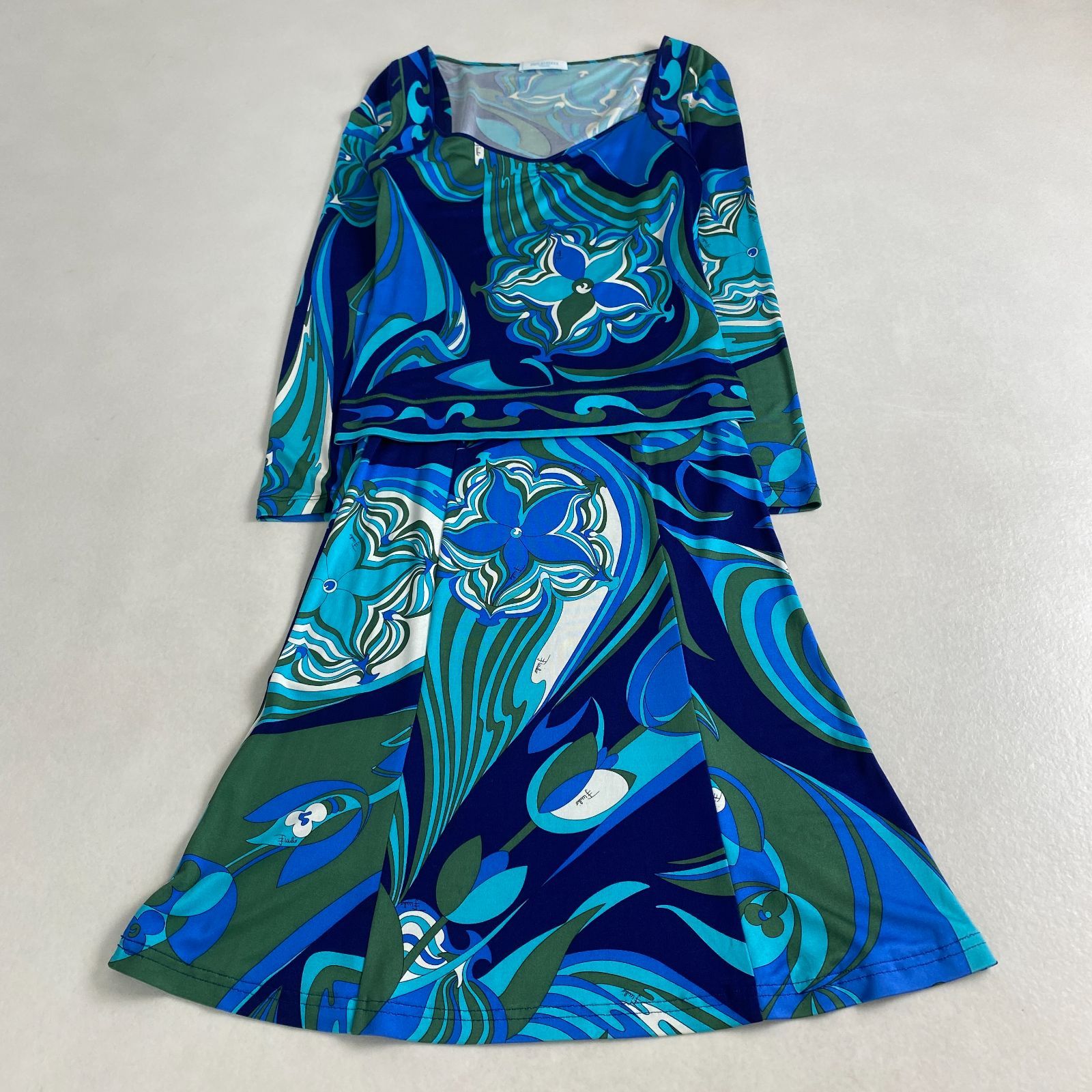 エミリオプッチ 【中古】エミリオプッチ Emilio Pucci シルク リブ 